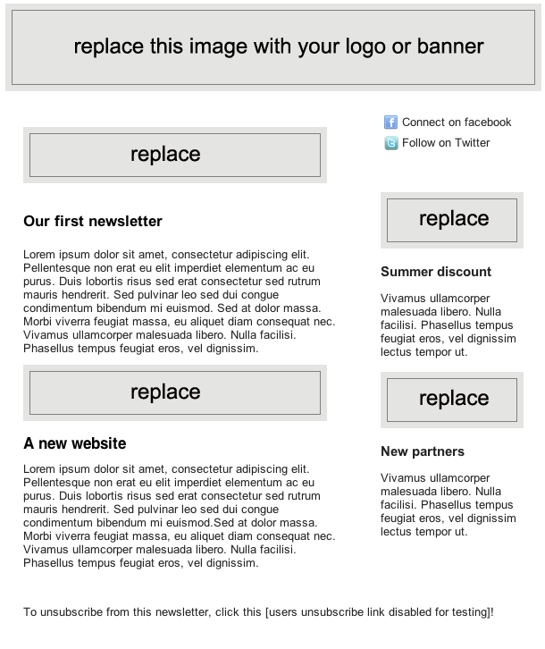 Easily edit the newsletter template