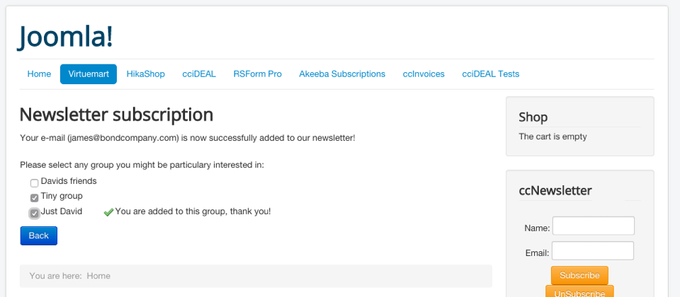 Segment Joomla! newsletter subscribers into different groups or lists