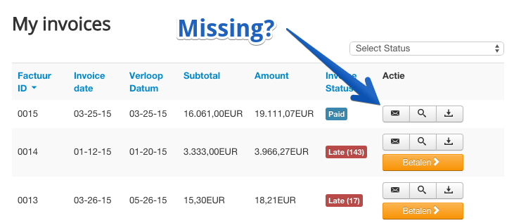 Missing action toolbar
