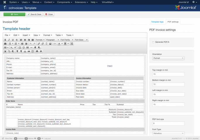 cleaner pdf settings ui